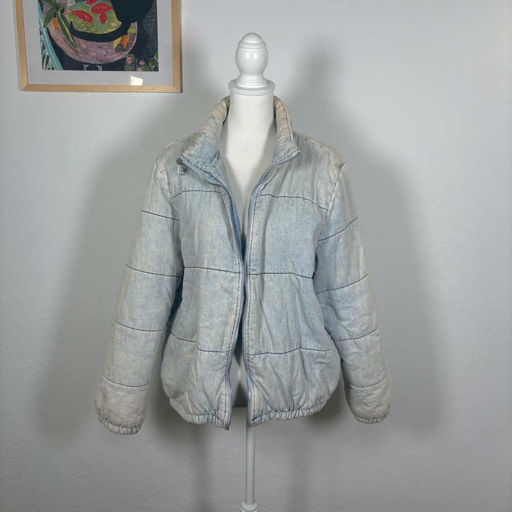 Y2k Light Denim Puffer